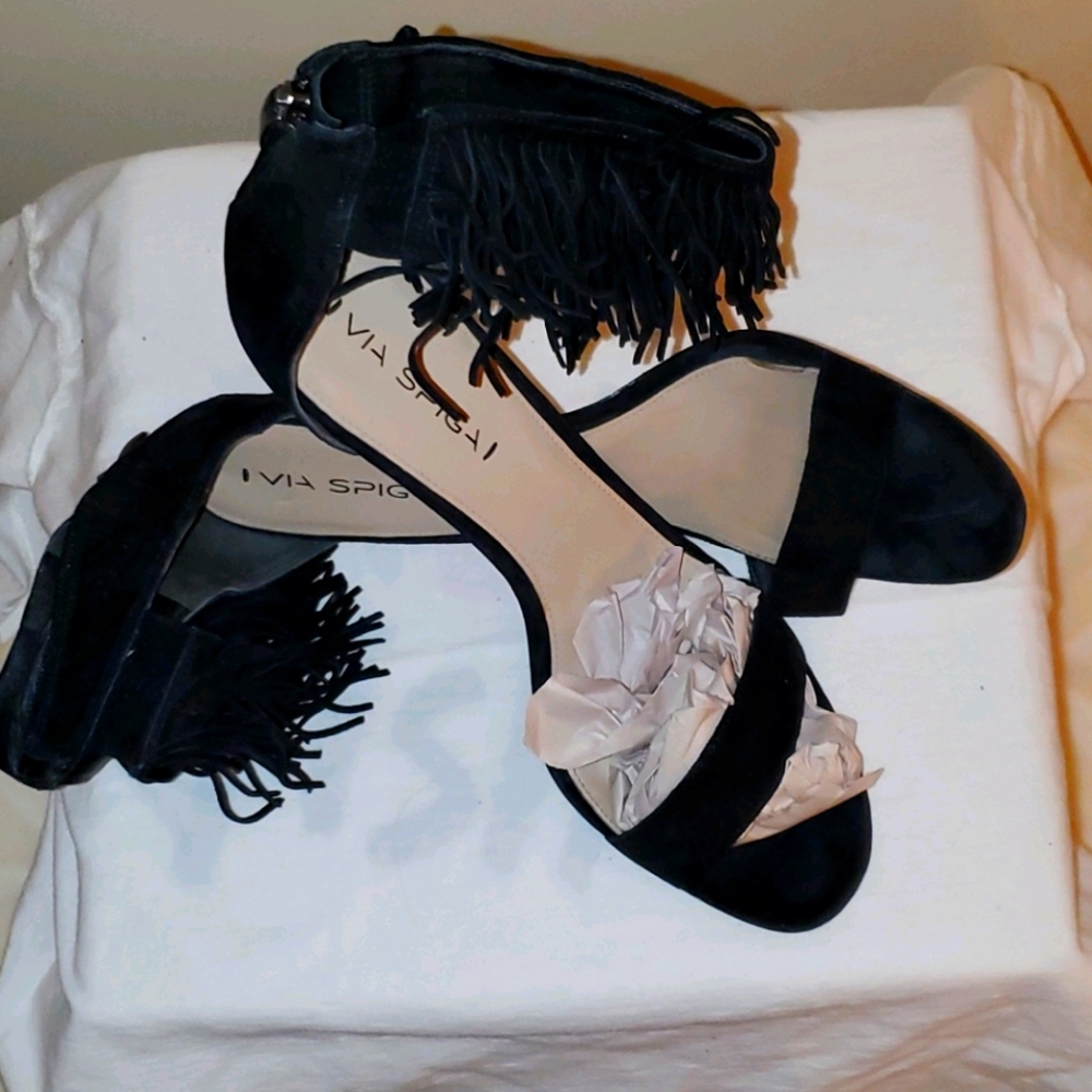 Via Spiga Fringed Sandals